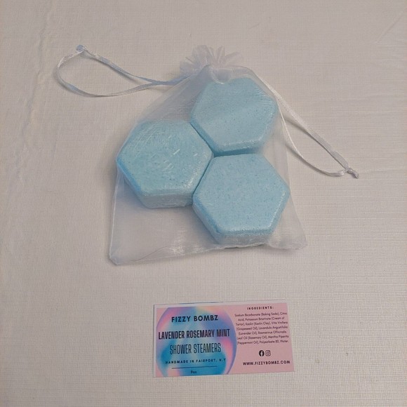 Fizzy Bombs Lavender Rosemary Mint Shower Steamers Handmade Blue Frangrant - Picture 5 of 5